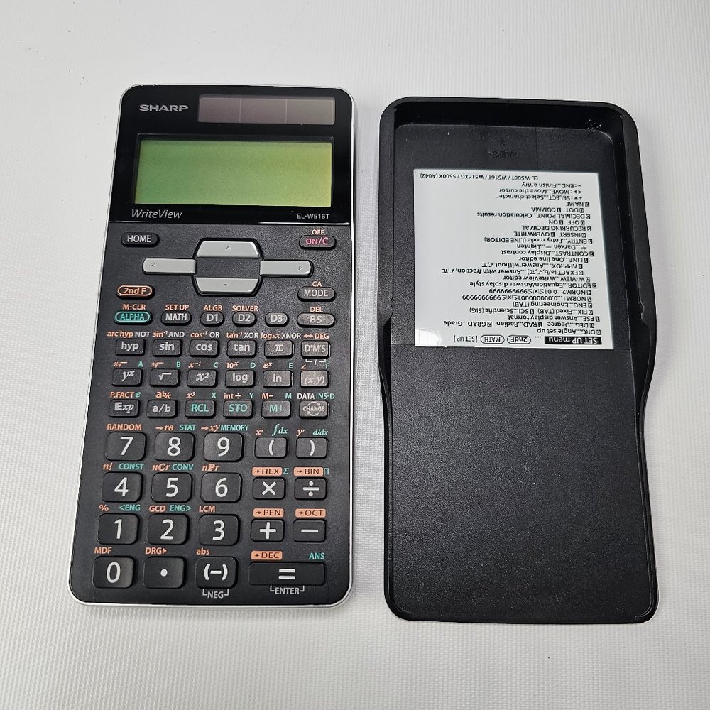 Sharp Write View EL-W516T Solar Scientific Calculator Calculus With Cover Tested